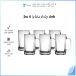 Set 6 ly bia thủy tinh (Kiện 6 bộ) (Hàng nguyên kiện)