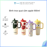 Bình inox quai cầm apple 900ml (Kiện 40 cái)