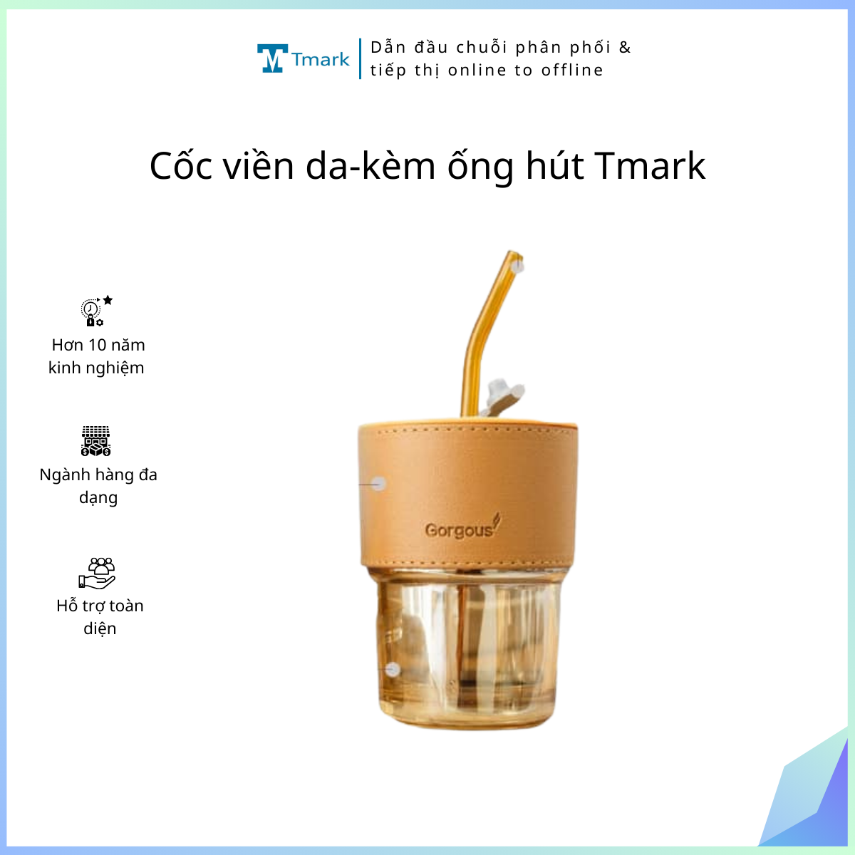 Coc-vien-da-kem-ong-hut-Tmark-Kien-58-cai-Hang-nguyen-kien Cốc viền da-kèm ống hút Tmark (Kiện 58 cái) (Hàng nguyên kiện) - Image 1
