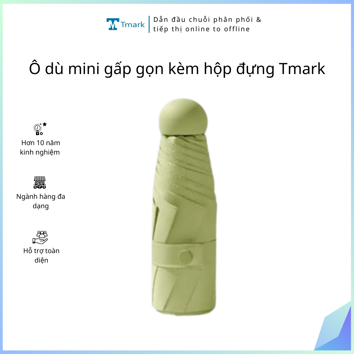 O-du-mini-gap-gon-kem-hop-dung-Tmark-Kien-60-cai Ô dù mini gấp gọn kèm hộp đựng Tmark (Kiện 60 cái) - Image 1