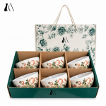 SET 6 CHÉN SỨ HỌA TIẾT HOA CAO CẤP
